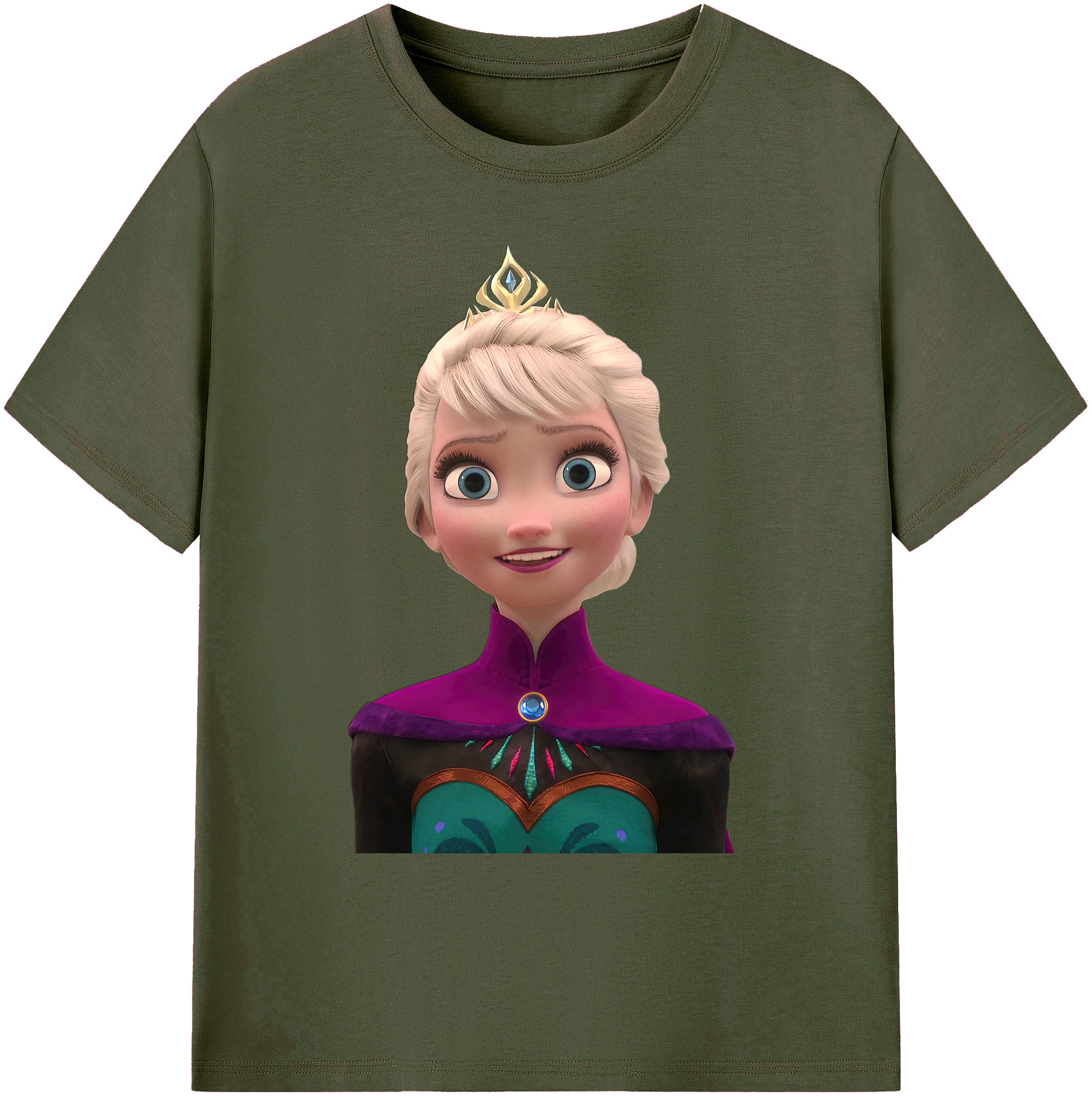 （画像用） アナと雪の女王 アンナ エルサ Frozen Anna Elsa 綿100％ メンズ半袖Tシャツ｜肌触りやわらか＆通気性